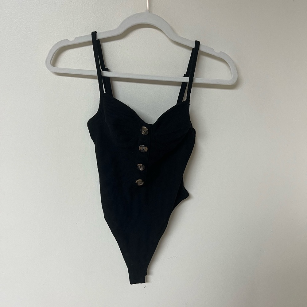 Black Body Suit with buttons